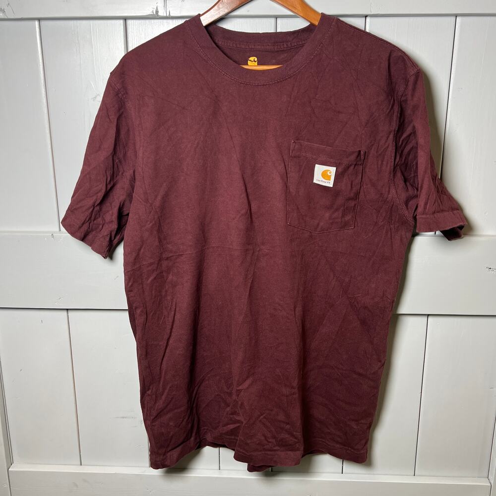 Carhartt Men's Maroon Tee‎ Size M